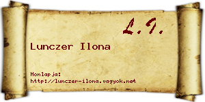 Lunczer Ilona névjegykártya